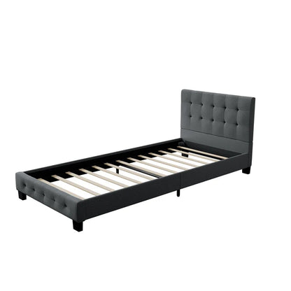 Lit rembourré Manresa 90 x 200 cm en gris