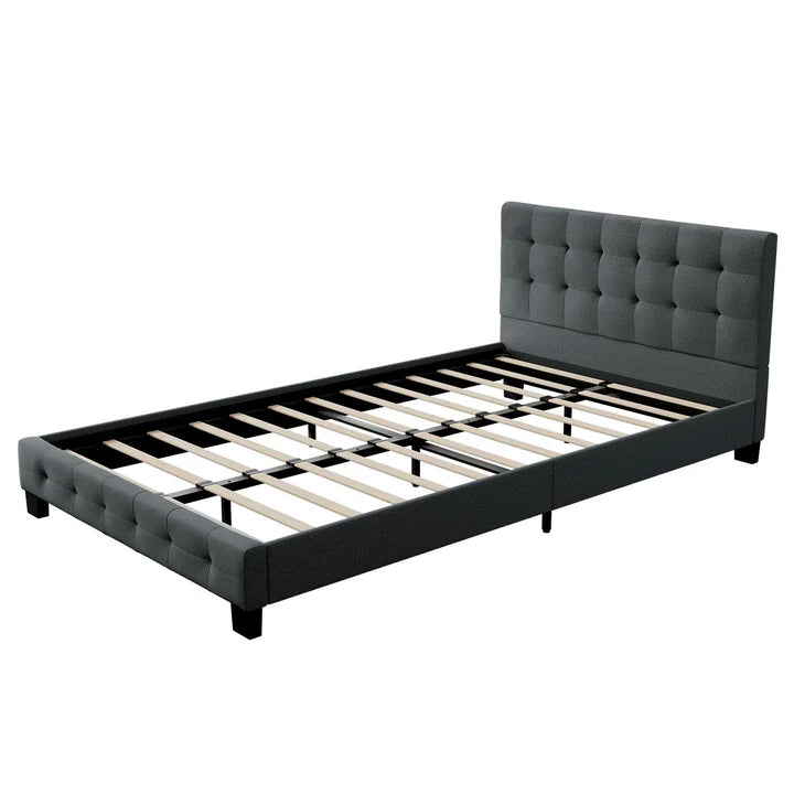 Lit rembourré Manresa 120 x 200 cm - gris