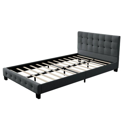 Lit rembourré Manresa 120 x 200 cm - gris