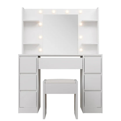 Schminktisch mit Spiegel Malia mit Hocker Melly