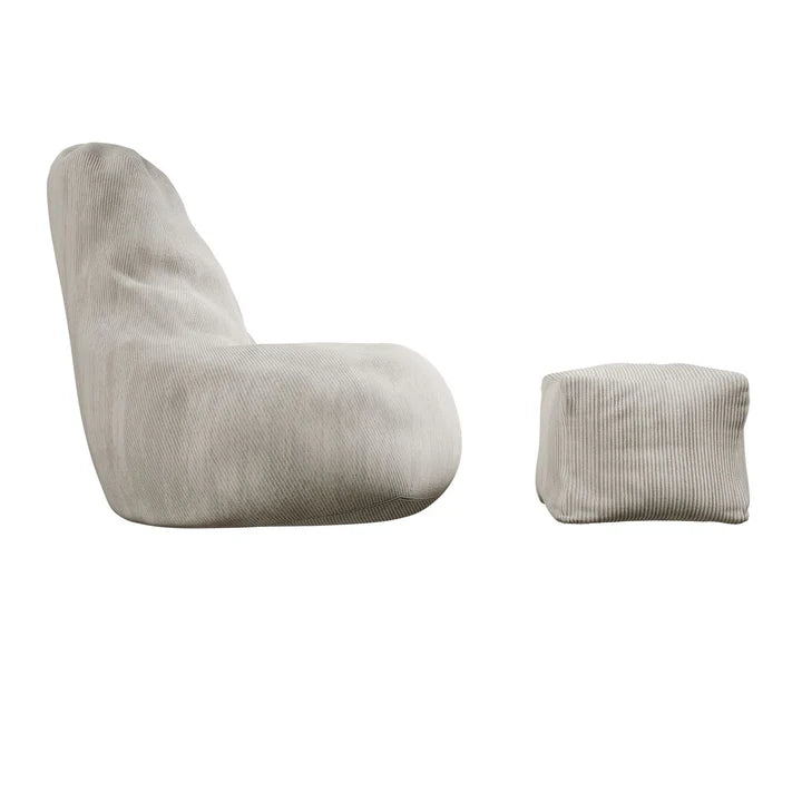 Sitzsack Chillex XL mit Hocker Cord Sessel Beige - Palo24