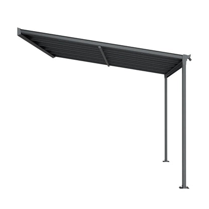 Aluminium Terrassendach Borneo 3x3m mit Doppelsteg-Platten in dunkelgrau