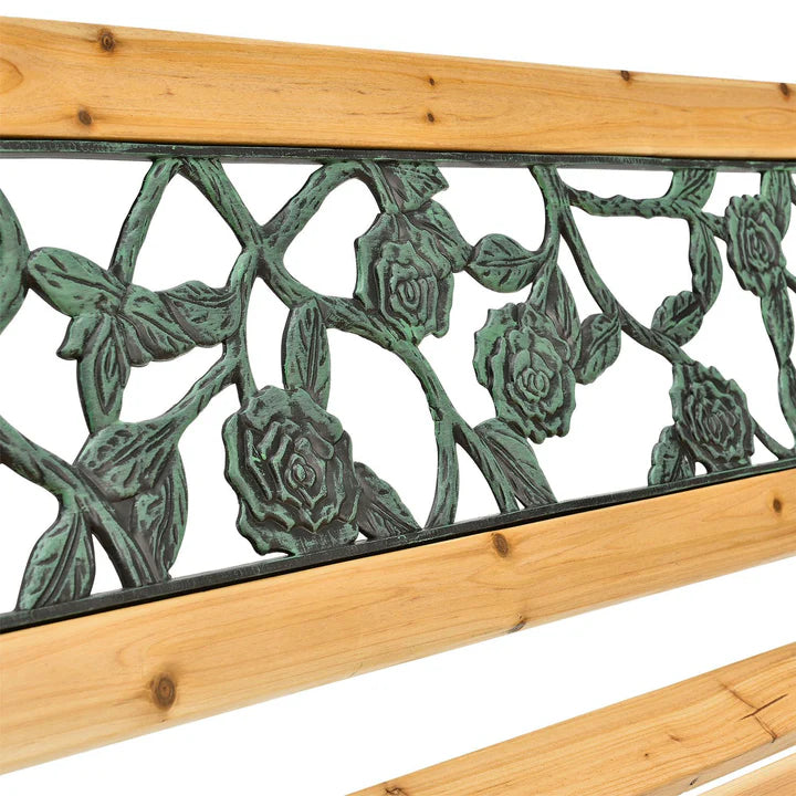 2 Sitzer Gartenbank Venezia aus lackiertem Holz und Gusseisen