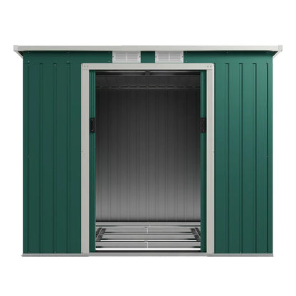 Abri à outils en métal Abri à outils M avec toit en appentis en vert foncé