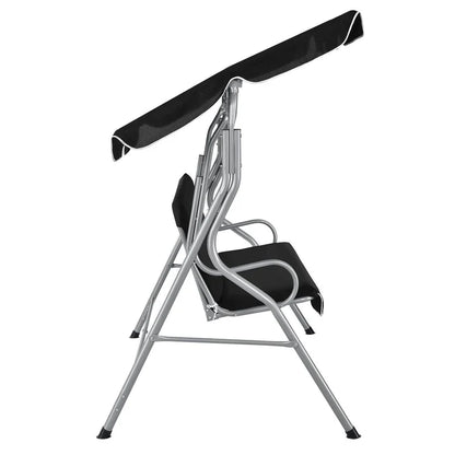 Balançoire Hollywood Cecina 3 places structure en acier enduit noir