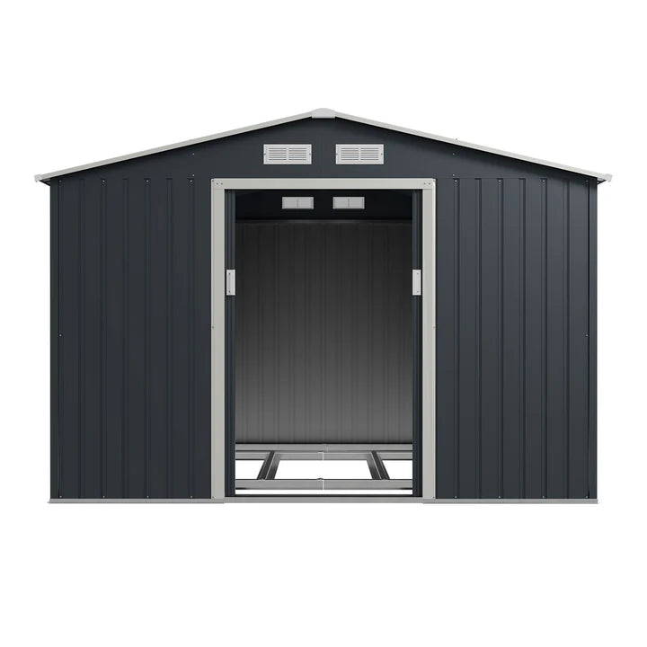 Metall Geräteschuppen Gerätehaus XL mit Satteldach in anthrazit