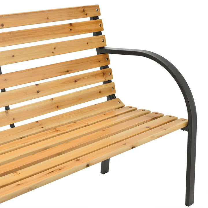 2 Sitzer Gartenbank Modena aus lackiertem Holz und Stahl