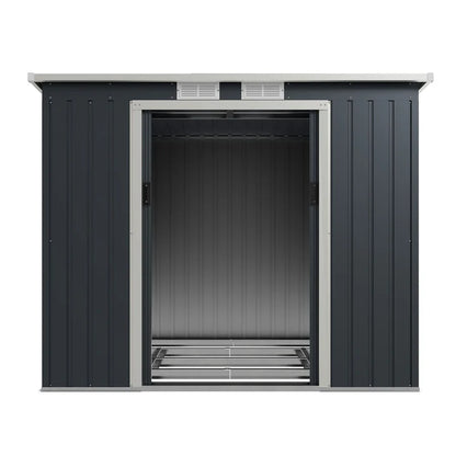 Metall Geräteschuppen Gerätehaus M mit Pultdach in anthrazit