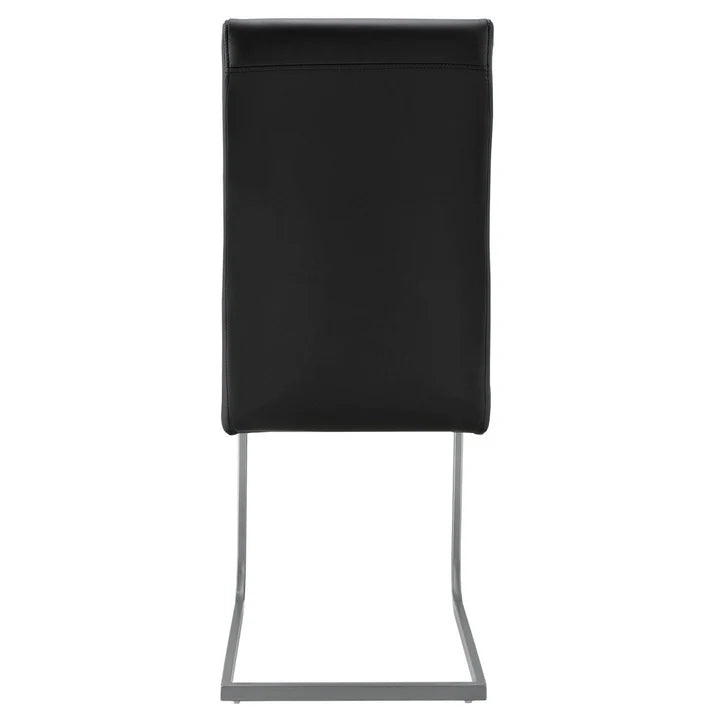 Freischwinger Stuhl Vegas 4er Set aus Kunstleder in schwarz