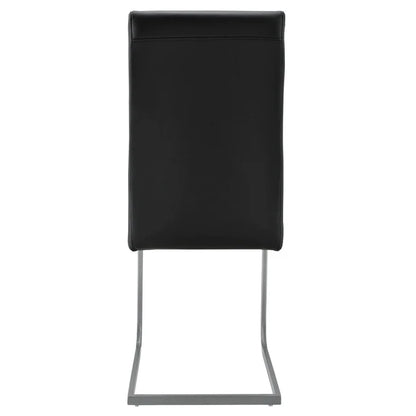 Freischwinger Stuhl Vegas 4er Set aus Kunstleder in schwarz