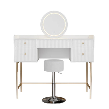 Schminktisch mit Spiegel Samira Touch-LED & Hocker Tonia