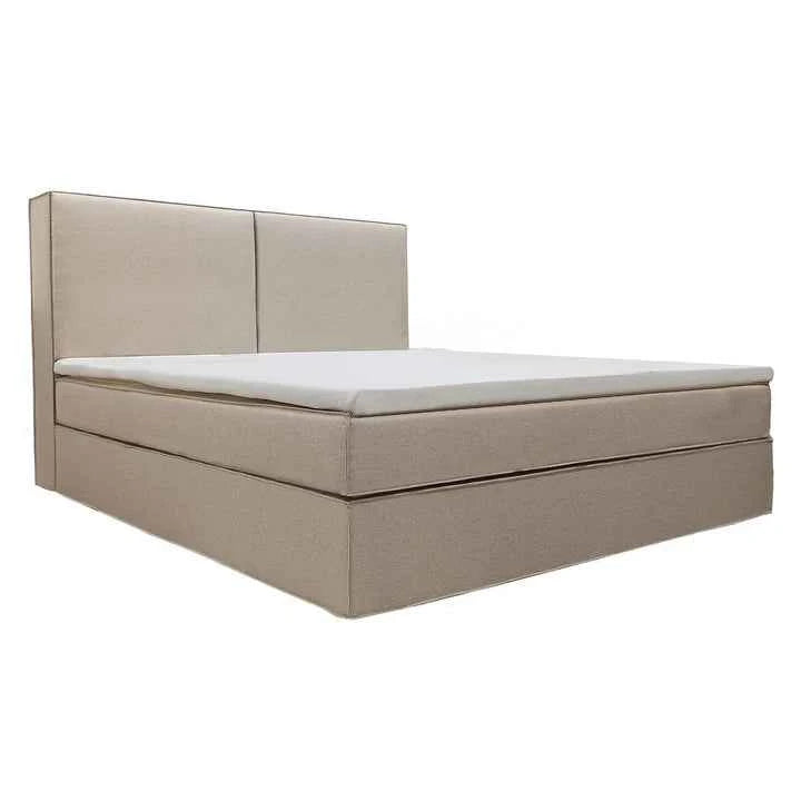 Boxspringbett Detroit - Chenille-Stoff 180x200 cm Beige