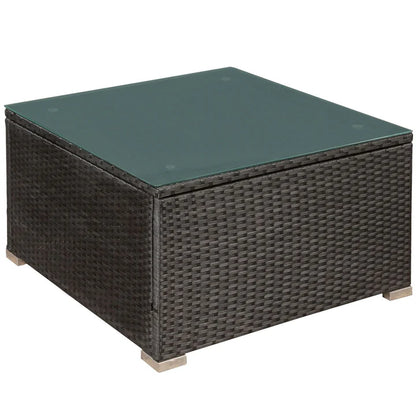 Polyrattan Lounge Sitzgruppe Nassau mit Bezügen in Dunkelgrau