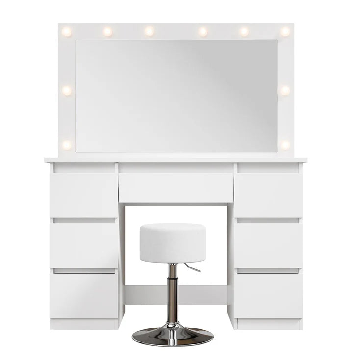 Schminktisch mit Spiegel Lilia mit Hocker Tonia