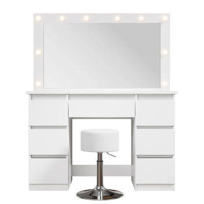 Schminktisch mit Spiegel Lilia mit Hocker Tonia