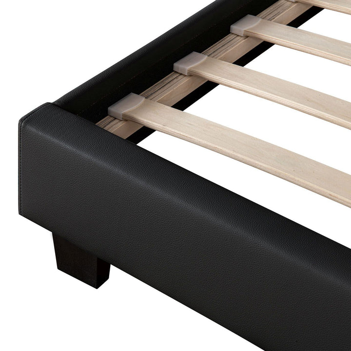 Lit capitonné Paris 180 x 200 cm - éclairage LED et sommier à lattes noir