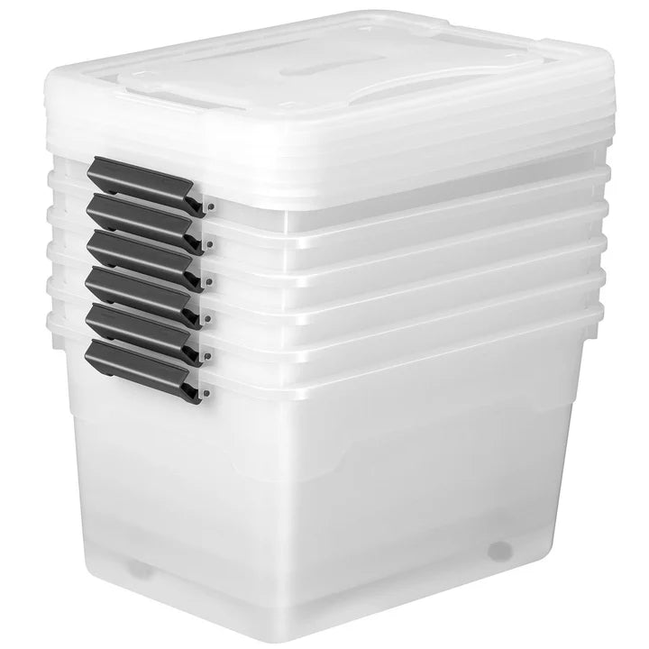 Aufbewahrungsbox 30 L mit Deckel 6er Set