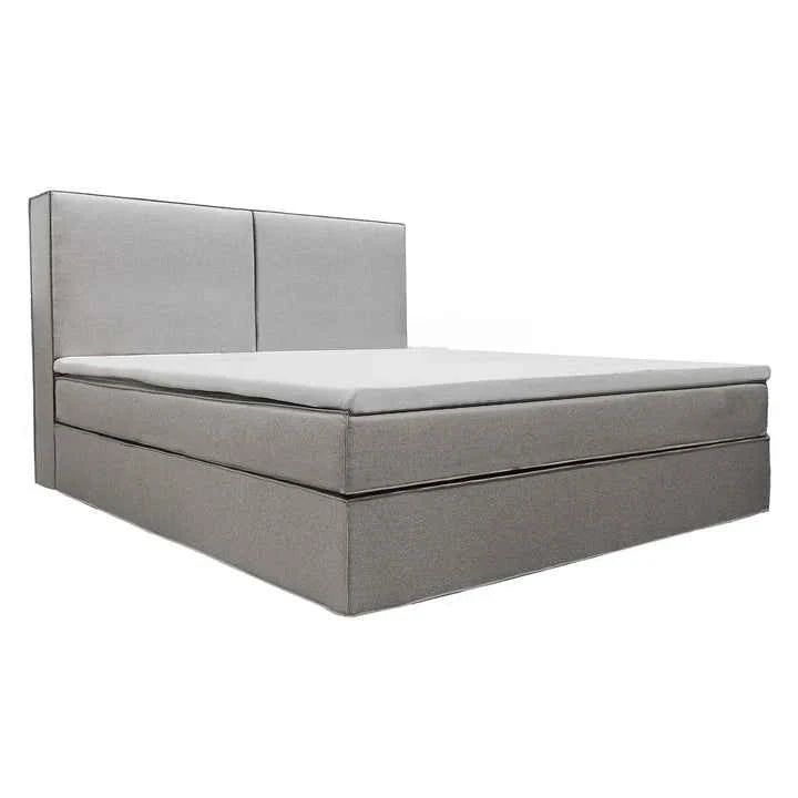 Boxspringbett Detroit - Chenille-Stoff 180x200 cm Grau