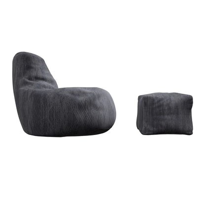 Sitzsack Chillex L mit Hocker Cord Sessel Dunkelgrau - Palo24