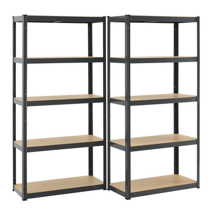 2er Set Lagerregal Basic 180 x 90 x 40 cm in Grau