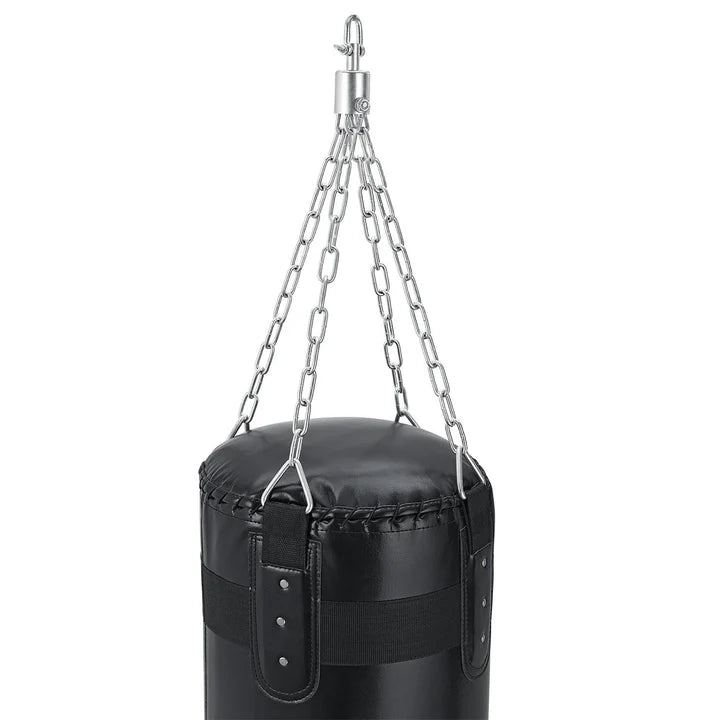 Sacco da boxe da 30 kg con catena in acciaio a 4 punti e moschettone
