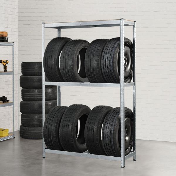 Reifenregal Drive für 8 Reifen aus Metall und MDF
