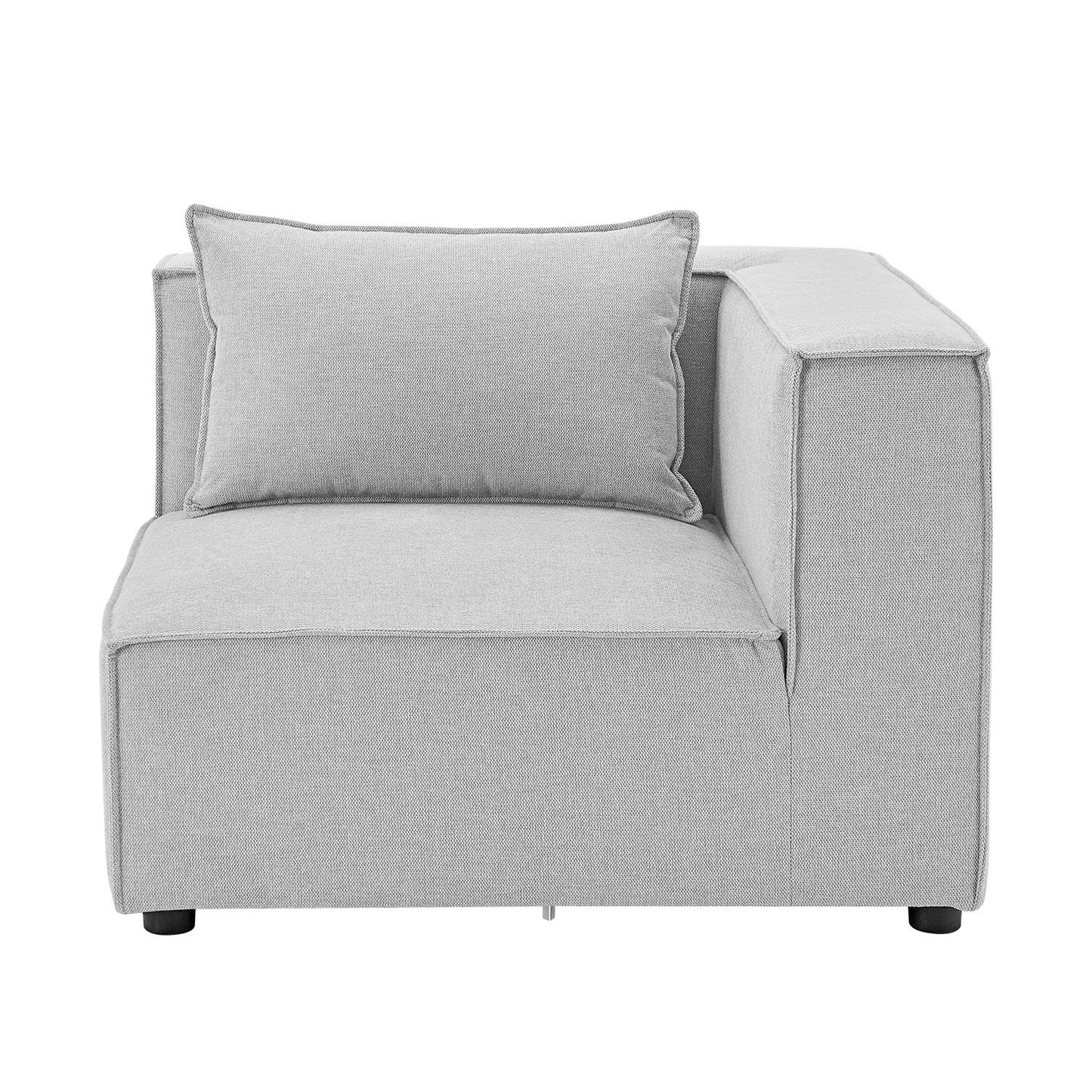 Modulares Sofa Domas XL - 4 Sitzer & Kissen - Stoff Hellgrau