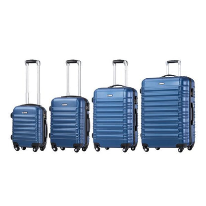 Set valigie rigide Roma - Blu Set da 4 pezzi con scocca rigida in ABS antiurto e ruote a 360°