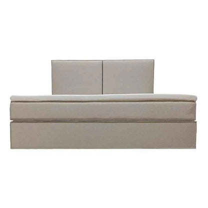 Boxspringbett Detroit - Chenille-Stoff 180x200 cm Beige