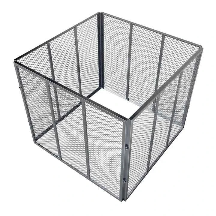 Metall Komposter für Gartenabfälle 800L Silber