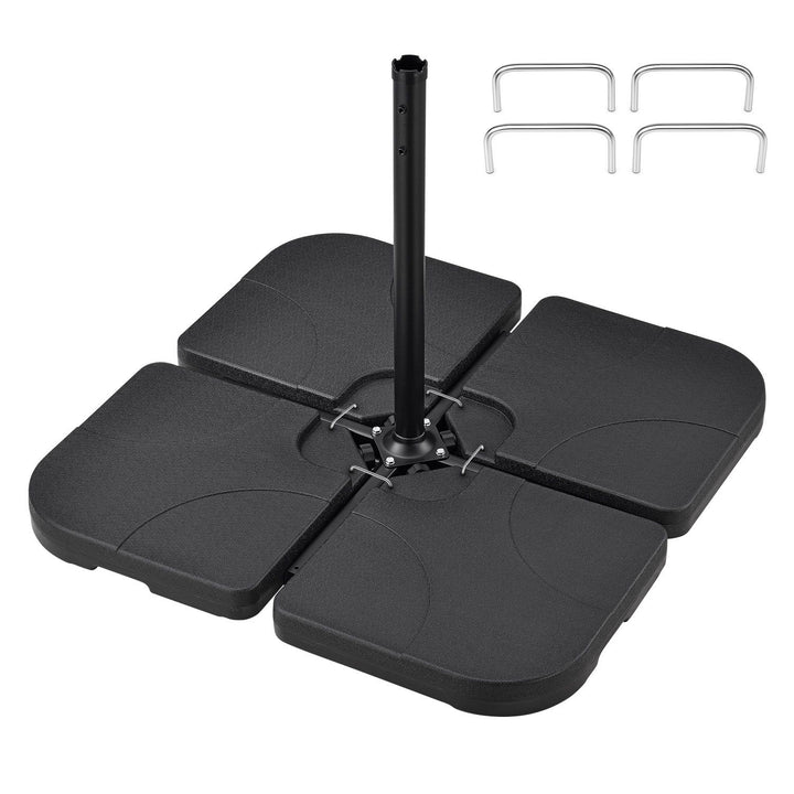 Set di 4 pesi per ombrellone Quad riempibili fino a 80 kg in HDPE nero