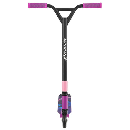 Stunt Scooter Galactic Cruiser in Lila Schwarz Trick Roller mit 360° Lenkung