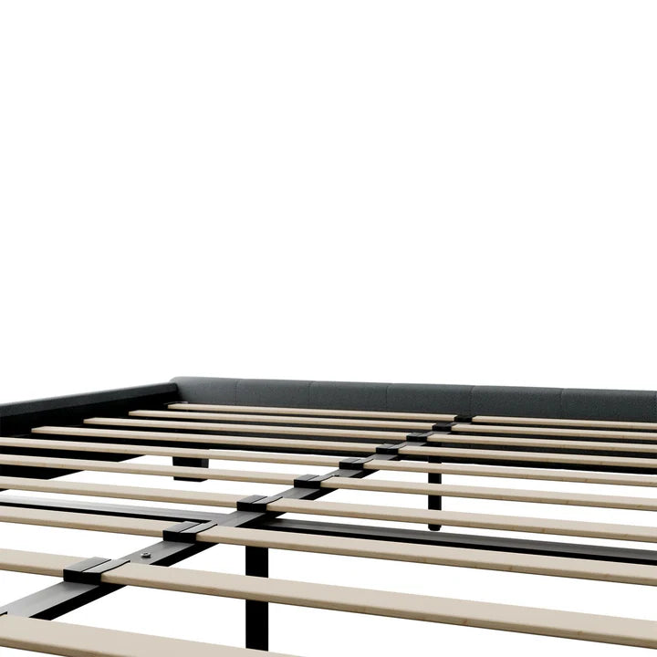 Lit rembourré Manresa 140 x 200 cm - gris