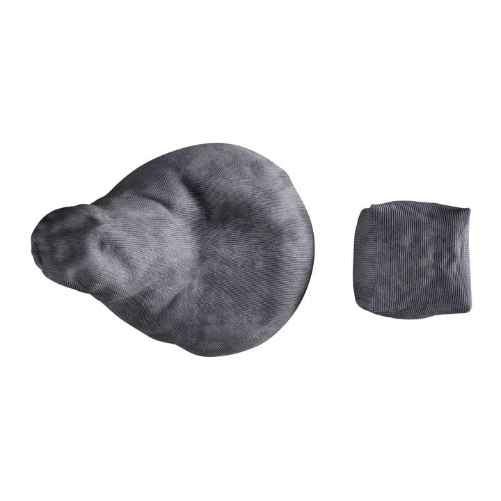 Sitzsack Chillex XL mit Hocker Cord Sessel Dunkelgrau - Palo24