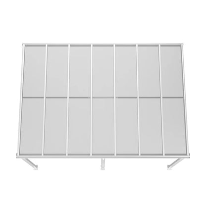 Aluminium Terrassendach Borneo 4x3m mit Doppelsteg-Platten weiss / transparent