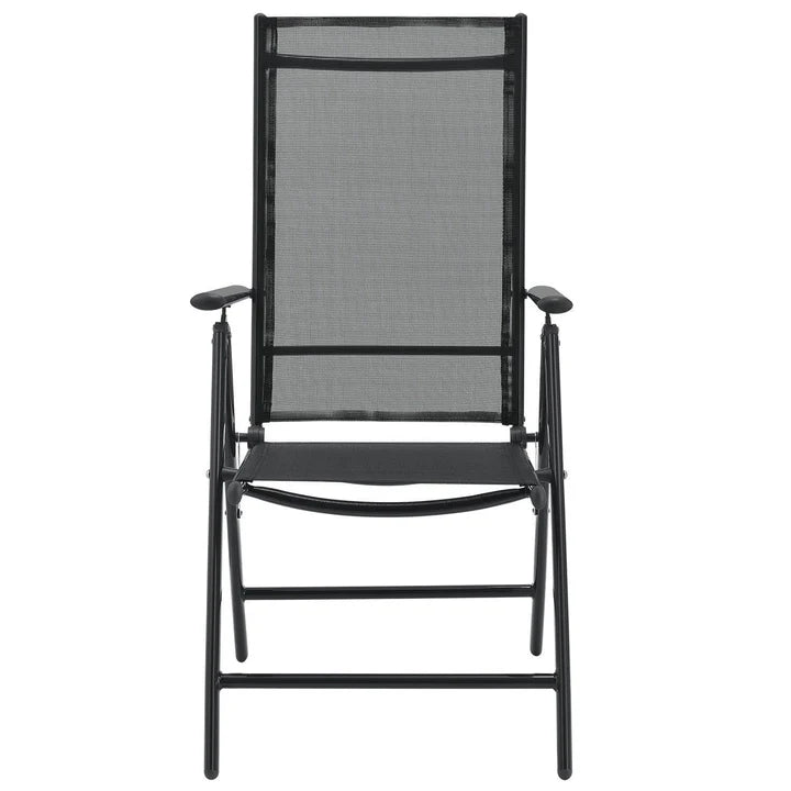 Set da giardino in alluminio Milano 7 pezzi con tavolo e 6 sedie grigio scuro