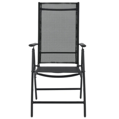 Set da giardino in alluminio Milano 7 pezzi con tavolo e 6 sedie grigio scuro