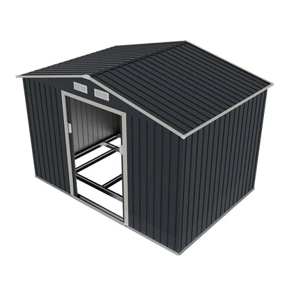 Metall Geräteschuppen Gerätehaus XL mit Satteldach in anthrazit