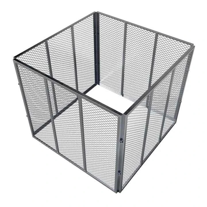 Metall Komposter für Gartenabfälle 450L Silber