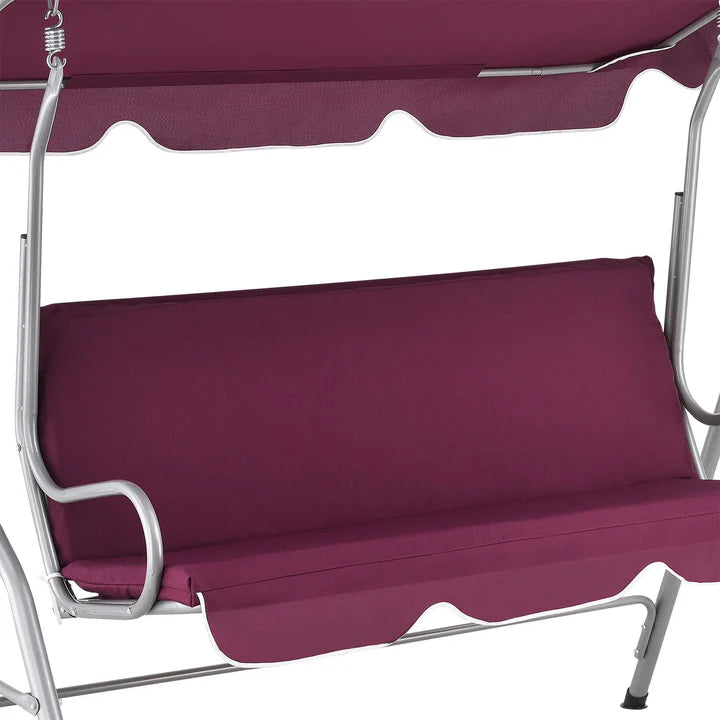 Hollywoodschaukel Cecina 3-Sitzer beschichtetes Stahlgestell in rot