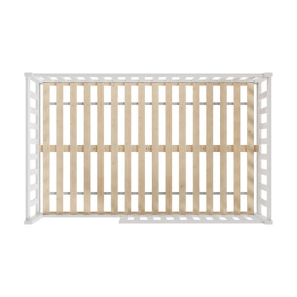 Kinderbett Naya 120x200 cm mit Lattenrost & Rausfallschutz - Weiss