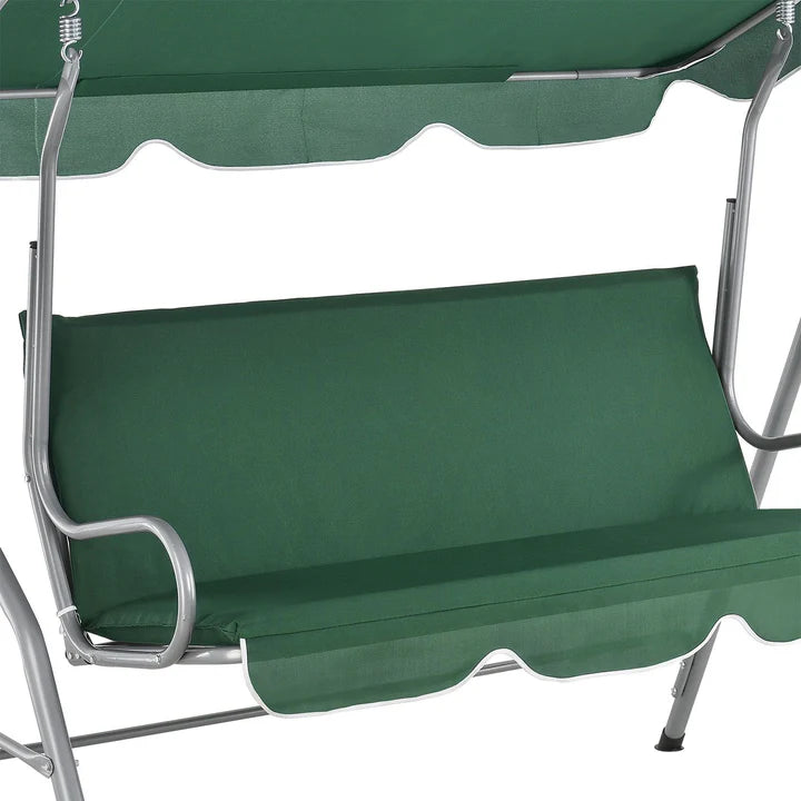 Hollywoodschaukel Cecina 3-Sitzer beschichtetes Stahlgestell in grün