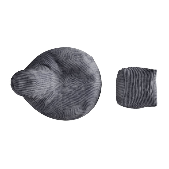 Sitzsack Chillex L mit Hocker Cord Sessel Dunkelgrau - Palo24