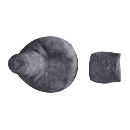 Sitzsack Chillex L mit Hocker Cord Sessel Dunkelgrau - Palo24