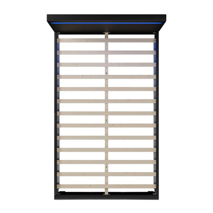 LED Polsterbett 120 x 200 cm Verona mit Lattenrost schwarz