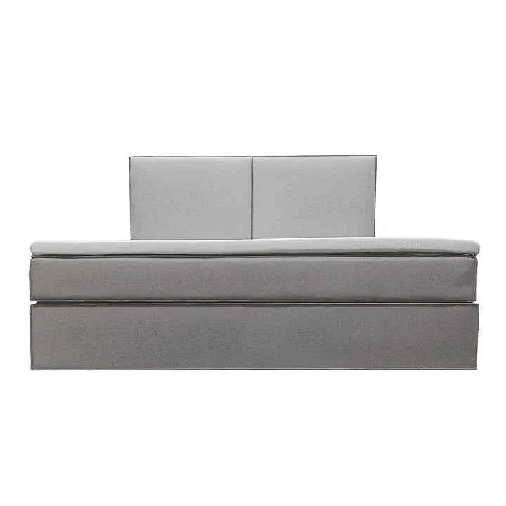 Boxspringbett Detroit - Chenille-Stoff 180x200 cm Grau
