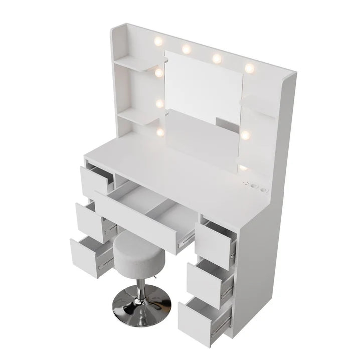 Schminktisch mit Spiegel Malia mit Hocker Tonia