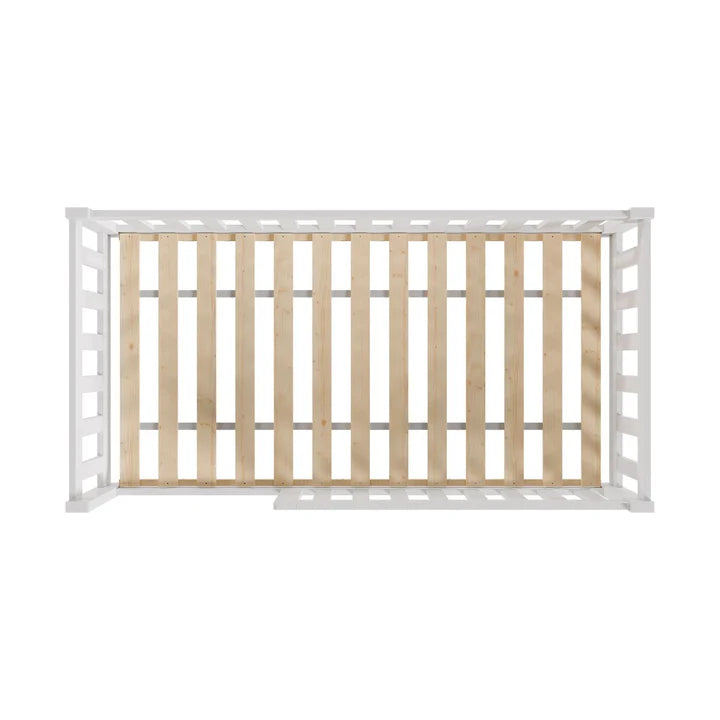 Kinderbett Naya 80x160 cm mit Lattenrost & Rausfallschutz - Weiss