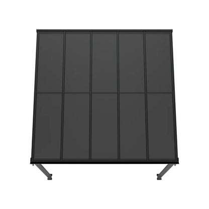 Aluminium Terrassendach Borneo 3x3m mit Doppelsteg-Platten in dunkelgrau