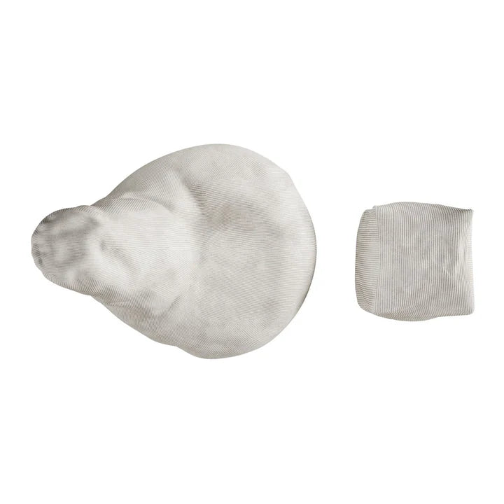 Sitzsack Chillex XL mit Hocker Cord Sessel Beige - Palo24